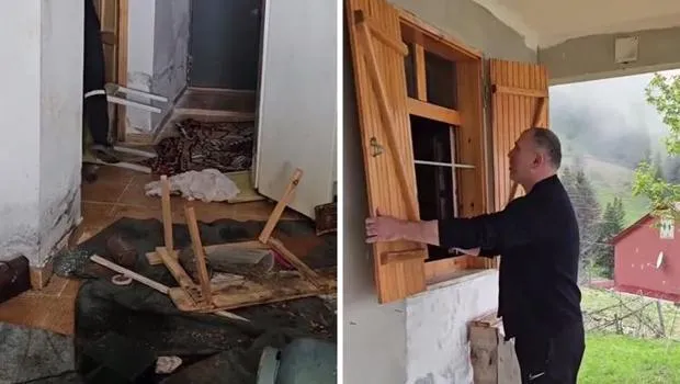 Belediye başkanına şok! Evine girip her yeri parçaladılar... Mahalleli fark edip kayda aldı | 'Ayılara torpil de işlemiyor'