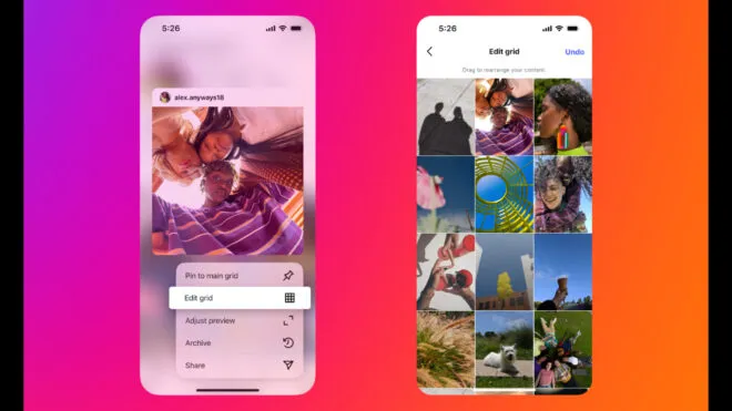 Instagram sonunda profil ızgaralarının yeniden düzenlemesine izin verecek