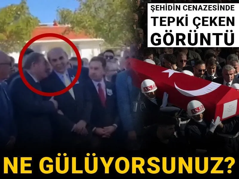Şehidin cenazesinde tepki çeken görüntü: Ne gülüyorsunuz?