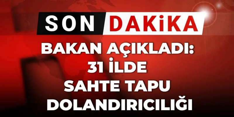 Son dakika | 31 ilde sahte tapu dolandırıcılığı! Bakan açıkladı