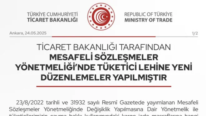 Ticaret Bakanlığı: “Mesafeli satışlarda iade edilen ürünün kargo ücreti tüketiciye yüklenemeyecek”